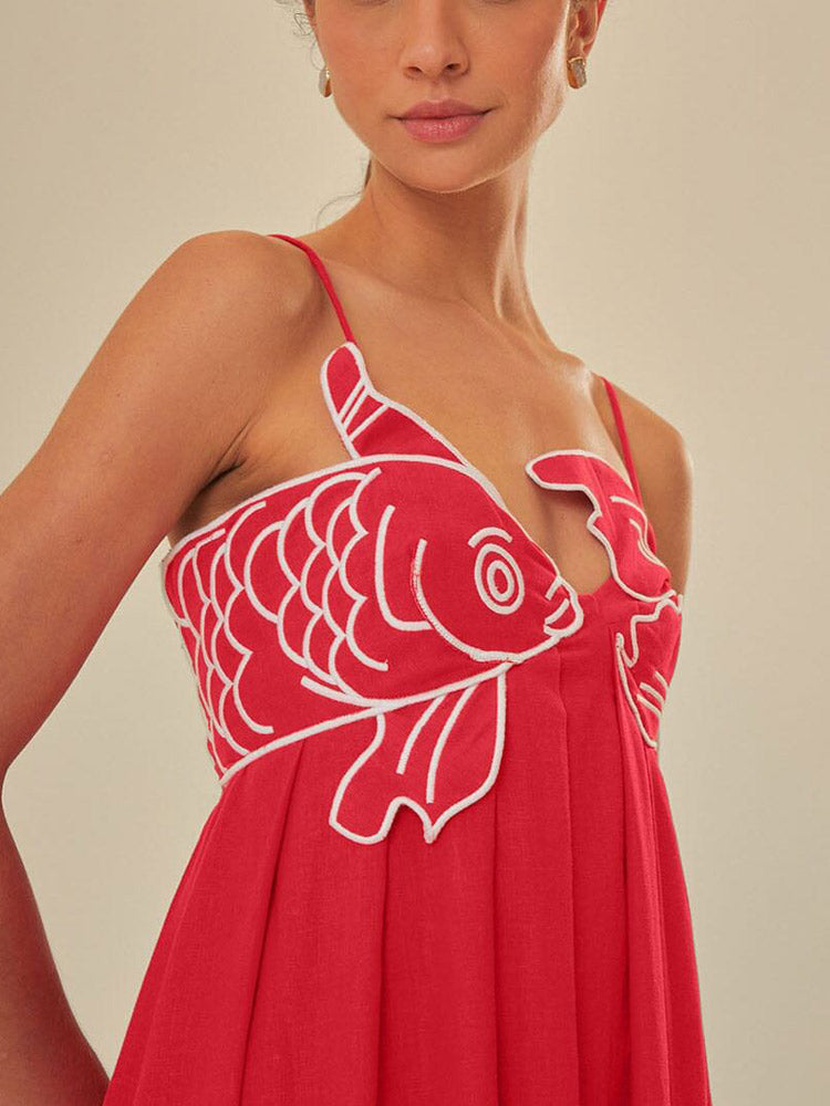 Fish Top Linnen Jurk