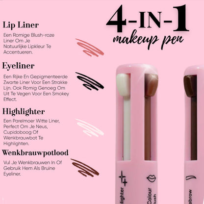 4-in-1 Makeup Pen – Lipliner, Eyeliner, Highlighter & Brow Pencil