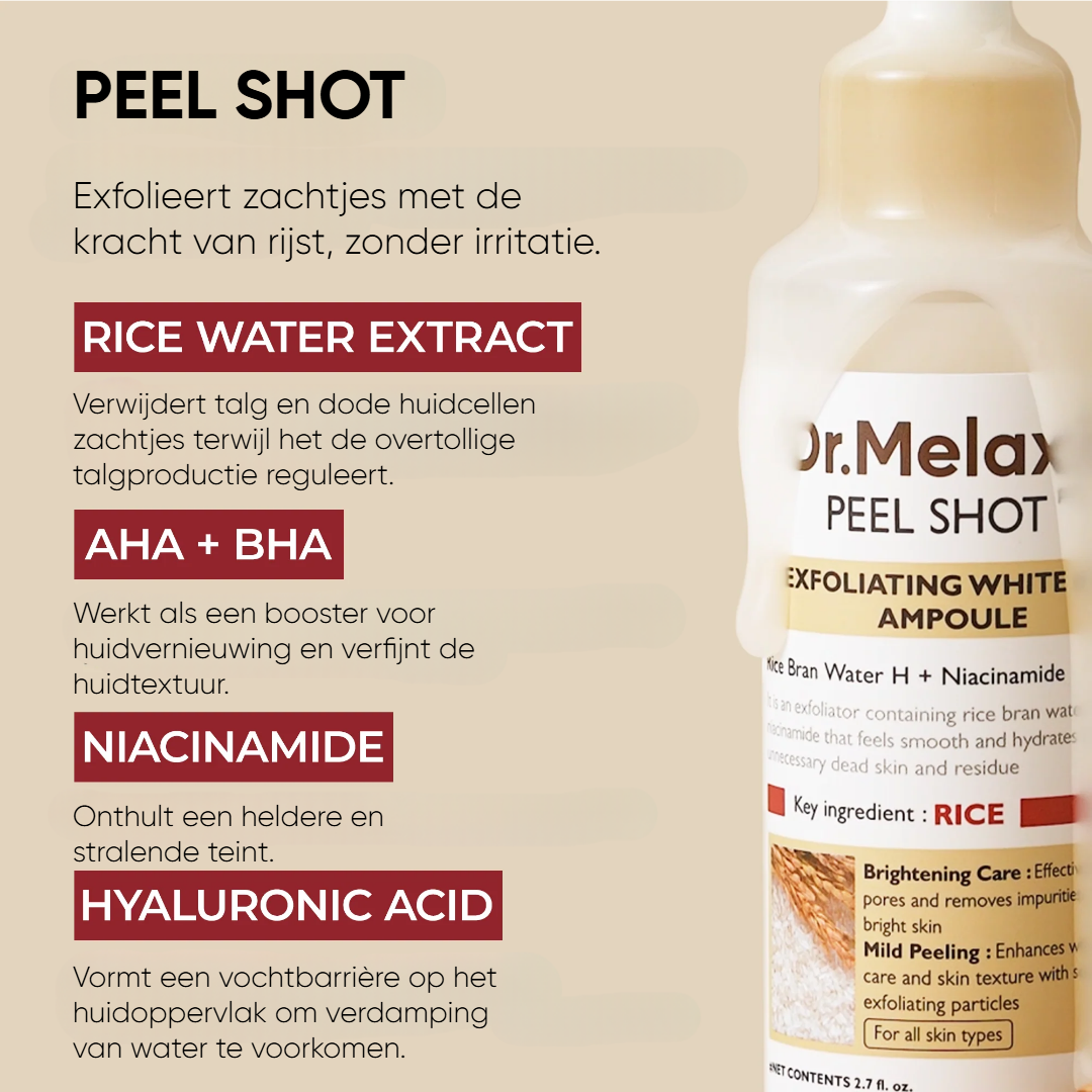 Dr. Melaxin Peel Shot – Rijst Essentie Ampoule